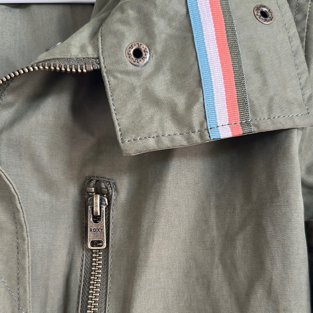 NWOT Roxy Lightening Strike Military Jacket Olive Green Women's Size 6 Medium - Picture 4 of 10